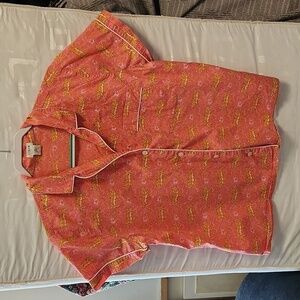 J.Crew Tiger Print pajama top short sleeve sz XL